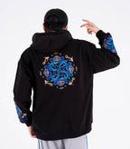 KH9201 Fish Art Embroidery Hoodie - Black / S