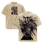 Ichigo Hollow Form Bleach Washed T-Shirt – Retro Vasto Lorde Graphic Tee, Lightweight Cotton Anime Streetwear