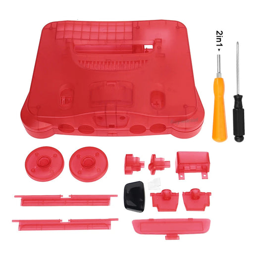 N64 Replacement Console Shell Housing Translucent Red Nintendo 64