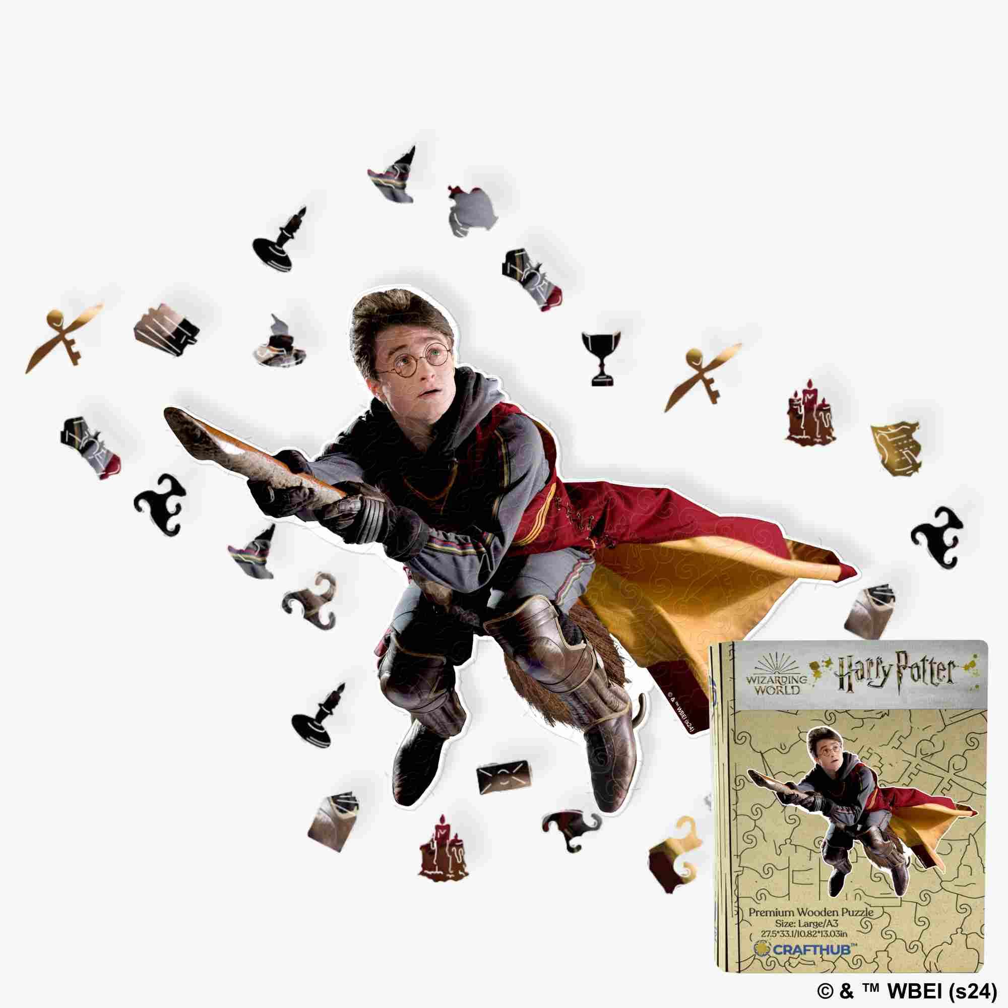 Harry Potter Quidditch Wooden Jigsaw Puzzle - A4 + Wooden Gift Box