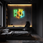 Pokemon Neon Sign, Uv Print Neon Art, Pika Uv Print Neon Sign, Neon Wall Art