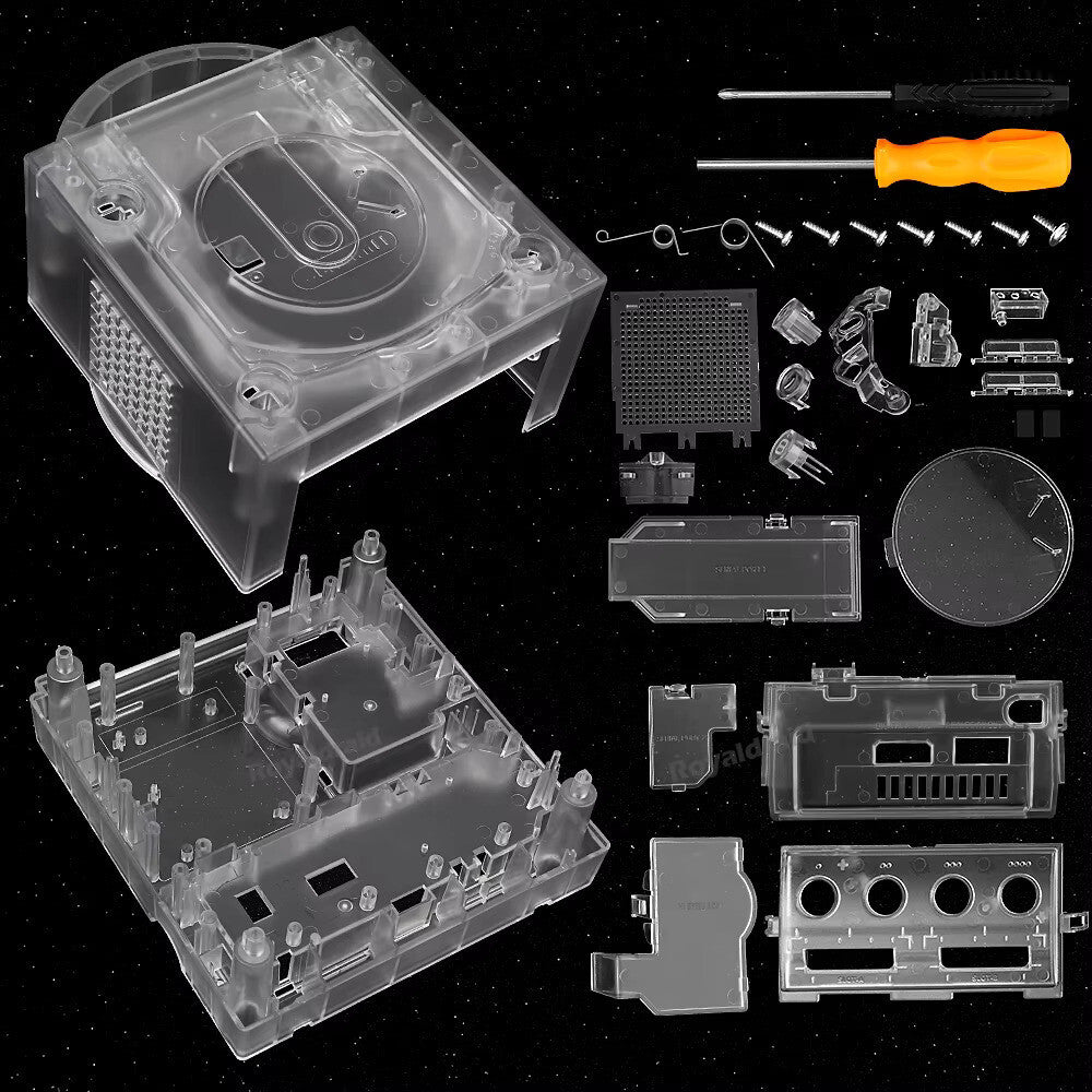 Gamecube Full Replacement Console Shell Housing Translucent Clear