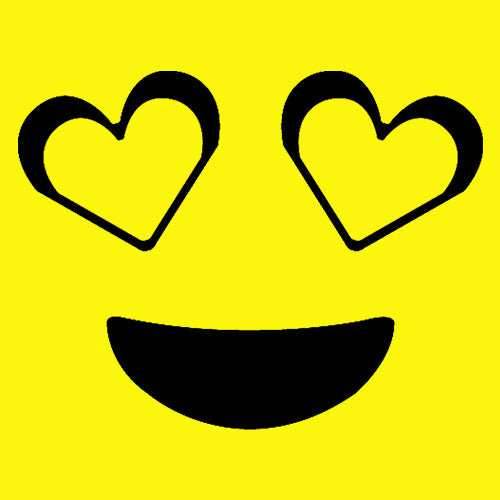 Emoticon Heart Eyes Smile Face Mens T-shirt - Heather Grey / Mens Small