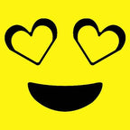 Emoticon Heart Eyes Smile Face Mens T-shirt - Heather Grey / Mens Small