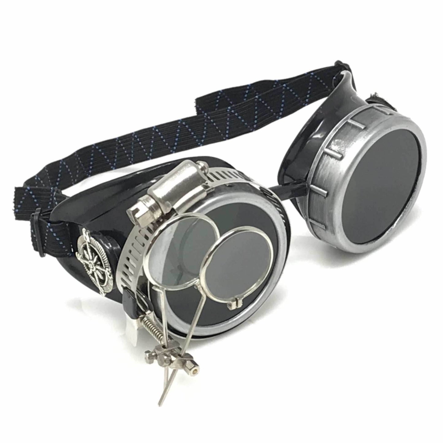 Diesel goth punk Vespa Goggles with magnifying eye loupes black lenses - 