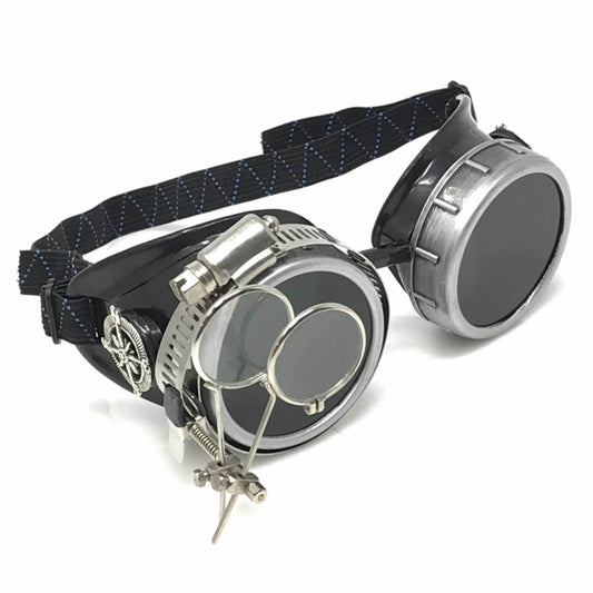 Diesel goth punk Vespa Goggles with magnifying eye loupes black lenses - 