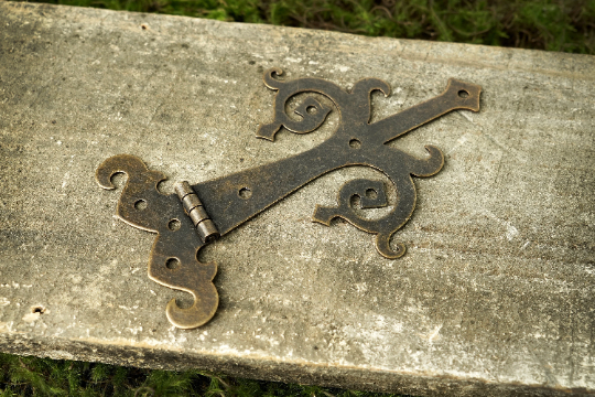 6" Medieval Bronze Finish Strap Hinges - Set of 2