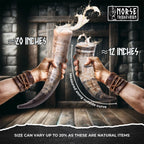 Curved Drinking Horn Bundle with Stand & Holster