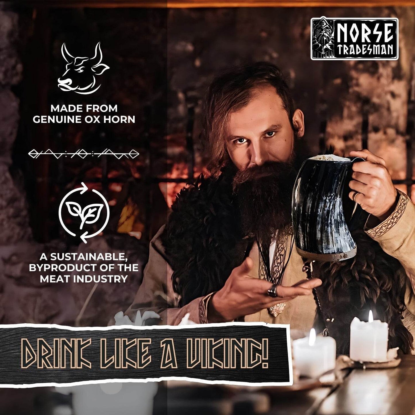 Horn Tankard Mug - Original / L (16 oz) / High Polish