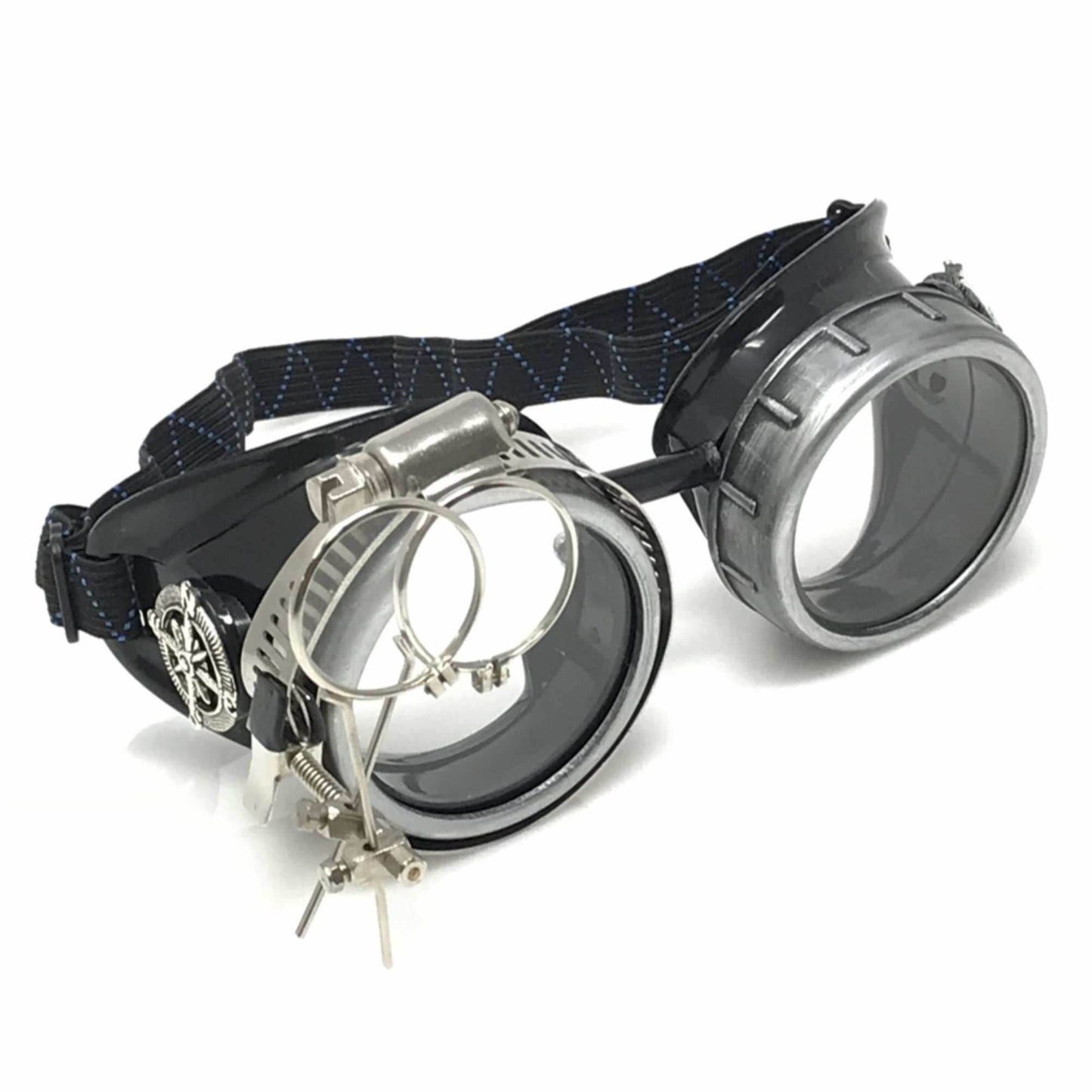 Motorcycle Goggles with magnifying eye loupes clear lenses - 