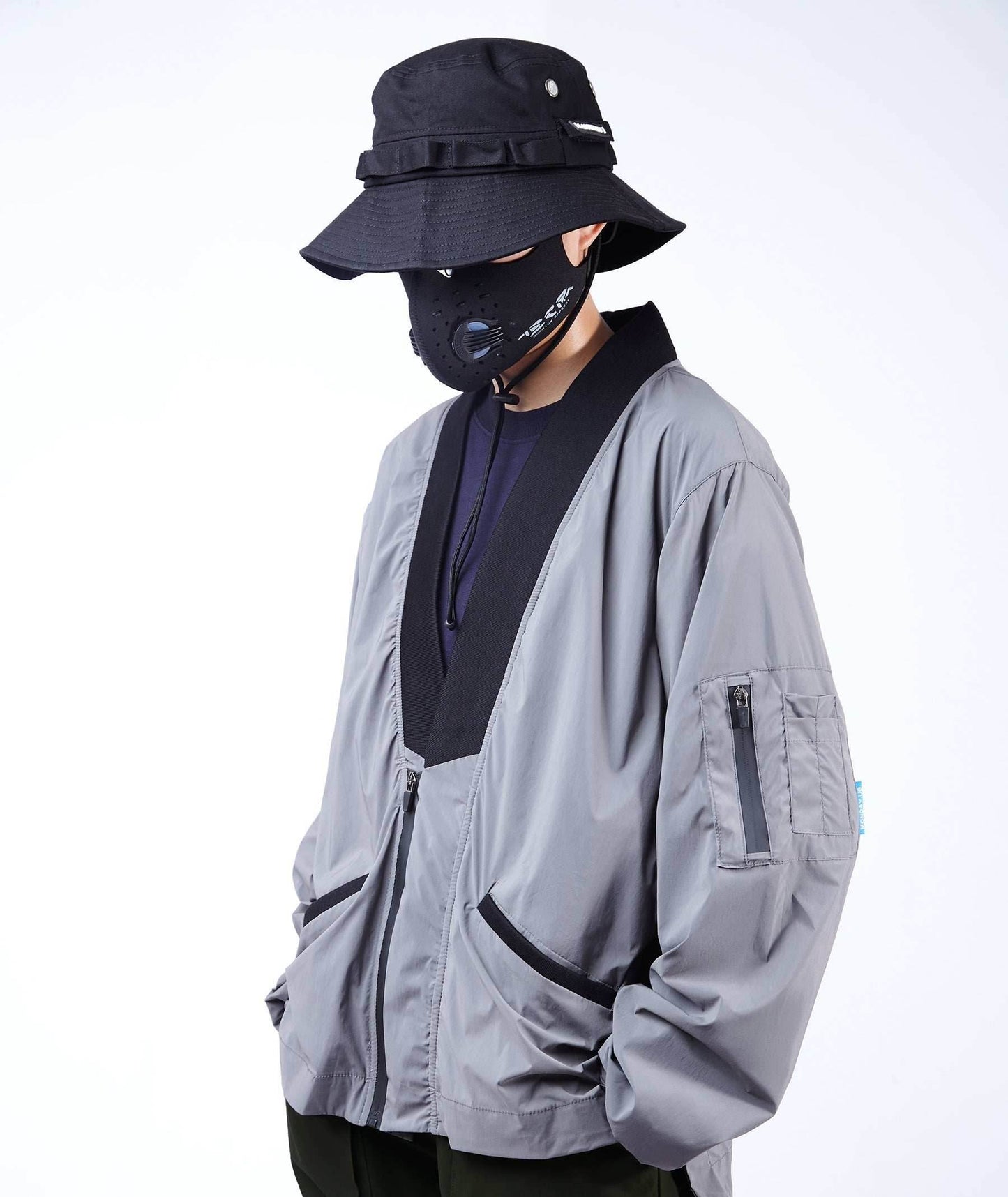 APT2809 Grey Kimono Shirt - Grey / S
