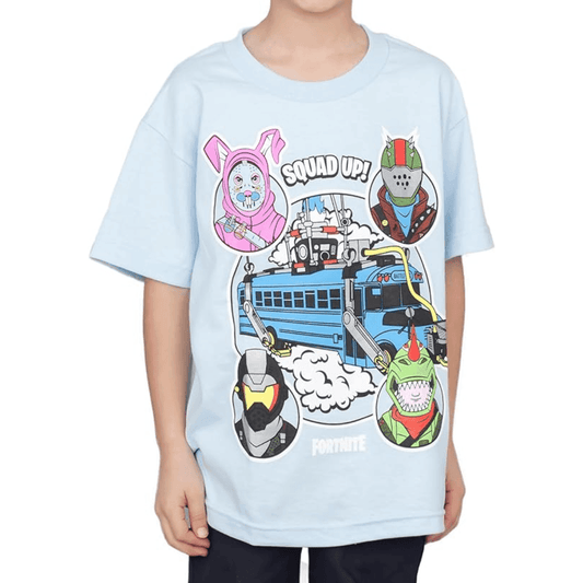 Fortnite Bus Crew Light Blue Youth T-shirt - YXS