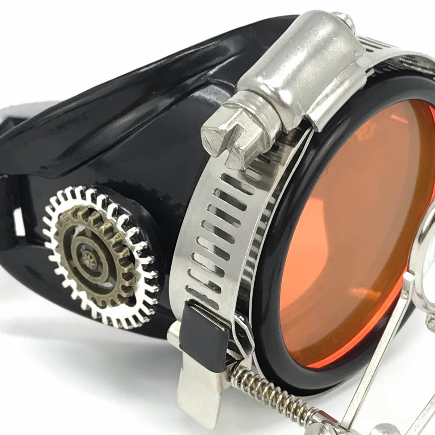 Pastel goth pirate eyepatch monocle Rave goggle with magnifying eye loupes - lime green