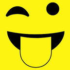 Emoticon Tongue Hanging Out Smile Face Mens T-shirt - Heather Grey / Mens Small