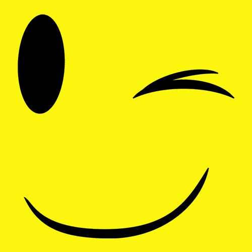Emoticon Winking Smile Face Mens T-shirt - Heather Grey / Mens Small