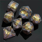 Glitter Mini Gearwheel Dice 7-Dice Dungeons and Dragons RPG - 