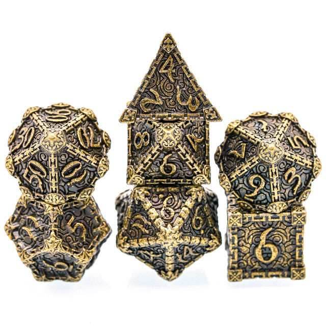 Gold Barrel Metal Dice（Dagger of Venom）7-Dice Udixi RPG - 