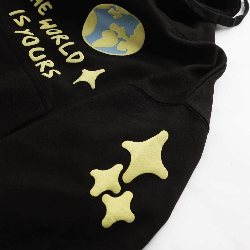 Puff Print Hoodie - The World is Yours - Small