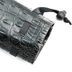 Leather Dice Bag with Skull sporting d20 Tattoo - 
