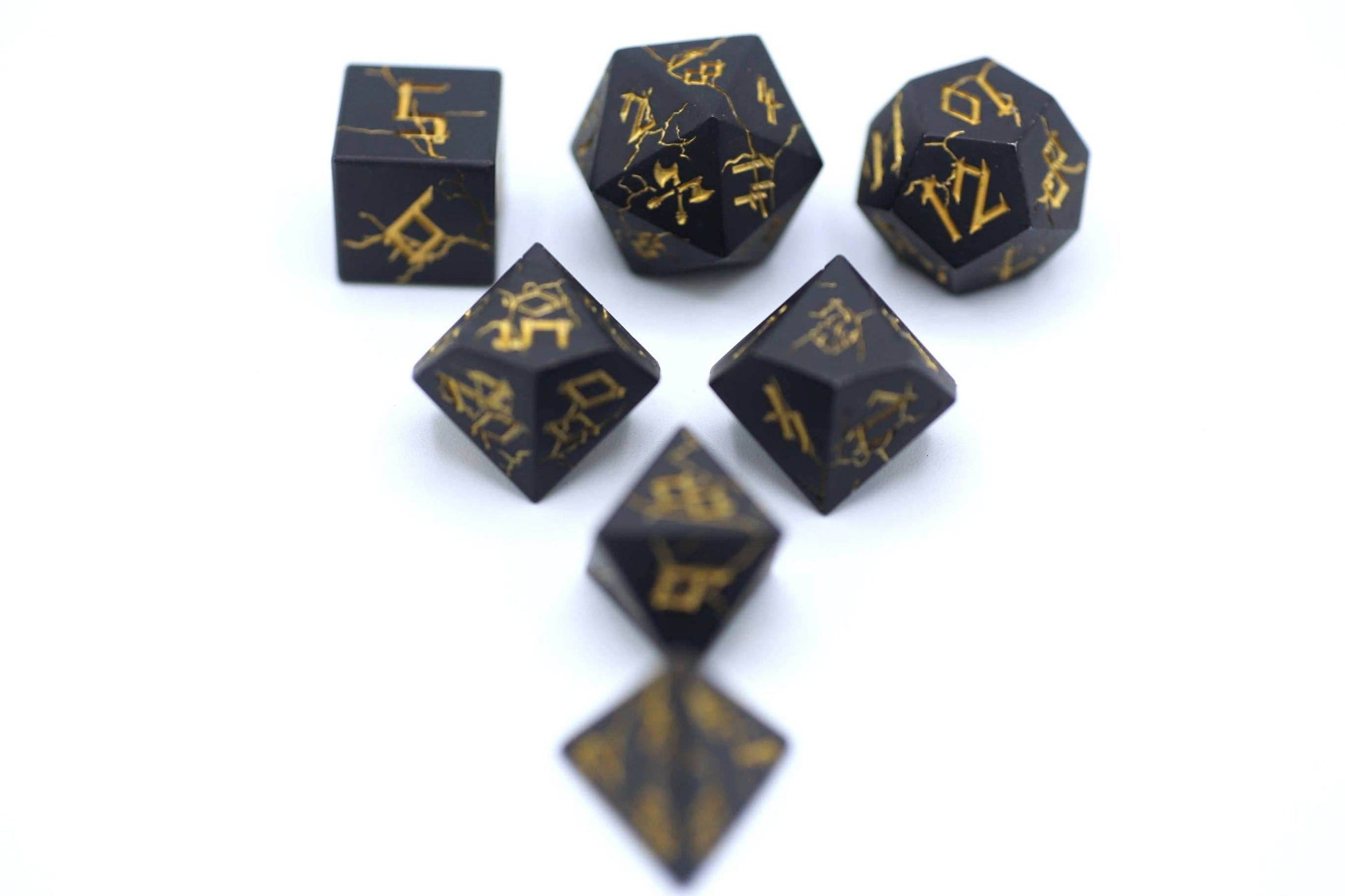Matt Black with Gold Barbarian Dice Set - 