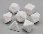 White Opaque (unink) 7-Dice Set of Polyhedral Dice for DND, RPG - 