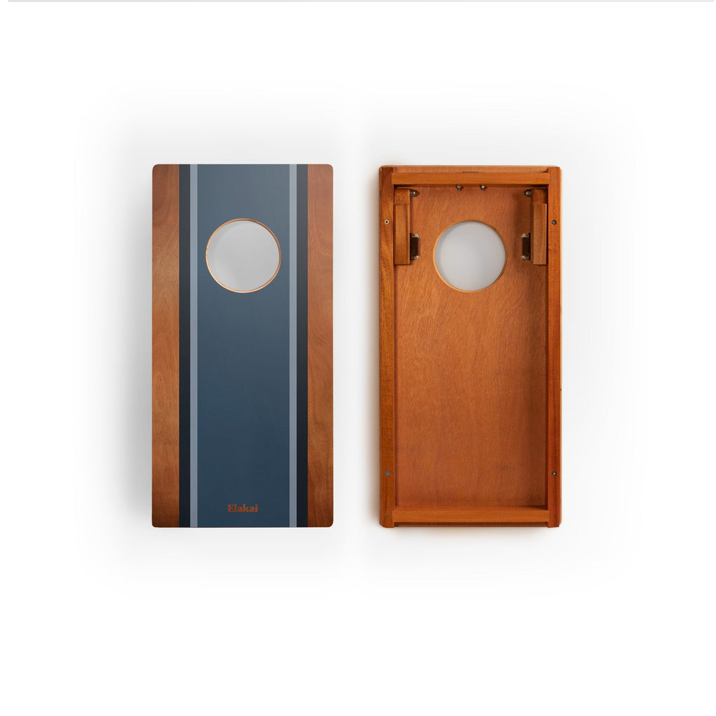 1ft x 2ft Graphic Wood Travel Cornhole Set | Classic Beach Stripes Collection