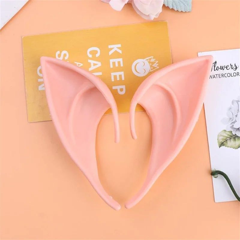 1Pair Cosplay Latex Fairy Angel Elf Ears Halloween Masquerade Party Costumes Christmas Party Decoration False Ears Props