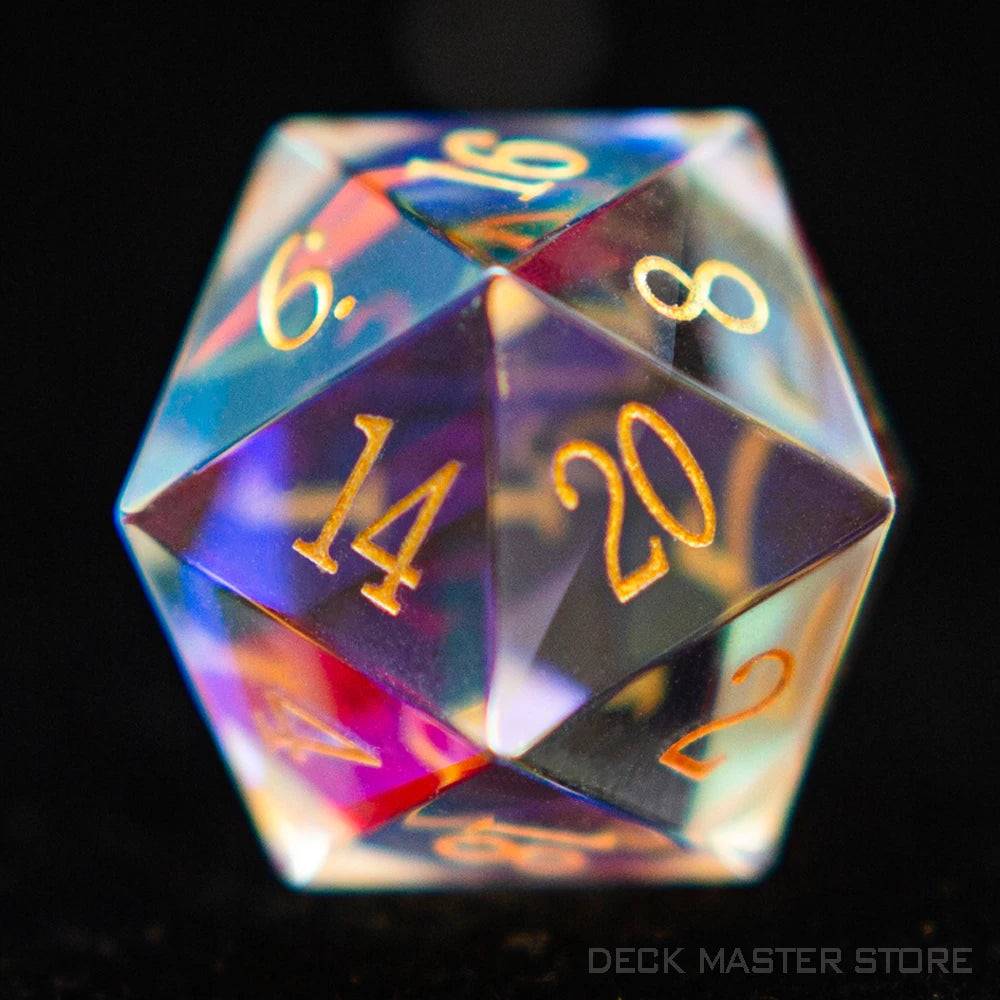 1pc 20 Sided D20 Dice Polyhedral Gemstone Digital D20 DnD Dice for D&D TRPG Magic Tabletop Games Board Games Dice