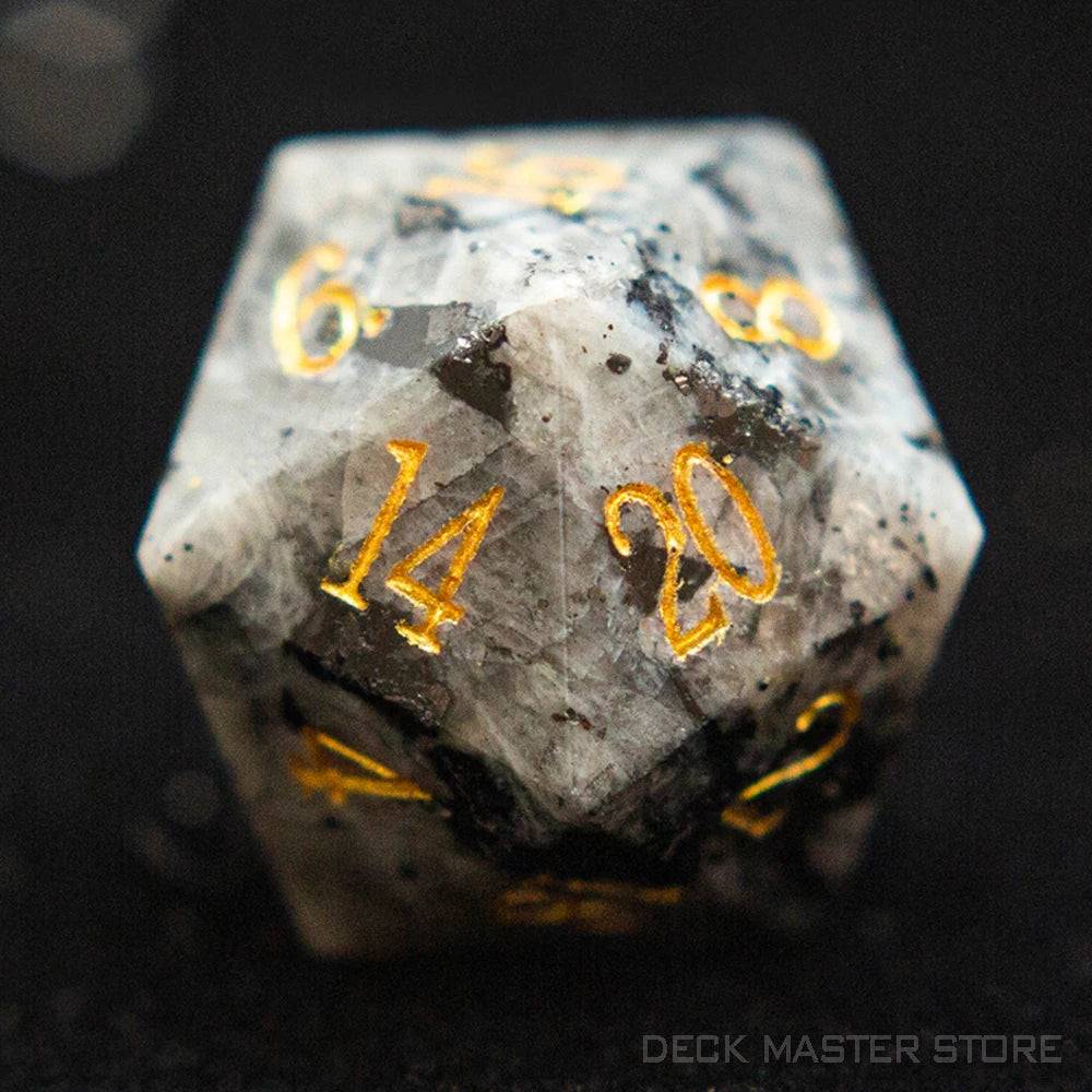 1pc 20 Sided D20 Dice Polyhedral Gemstone Digital D20 DnD Dice for D&D TRPG Magic Tabletop Games Board Games Dice