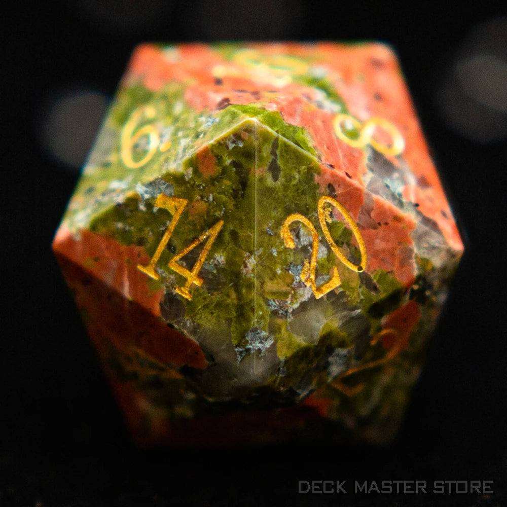 1pc 20 Sided D20 Dice Polyhedral Gemstone Digital D20 DnD Dice for D&D TRPG Magic Tabletop Games Board Games Dice