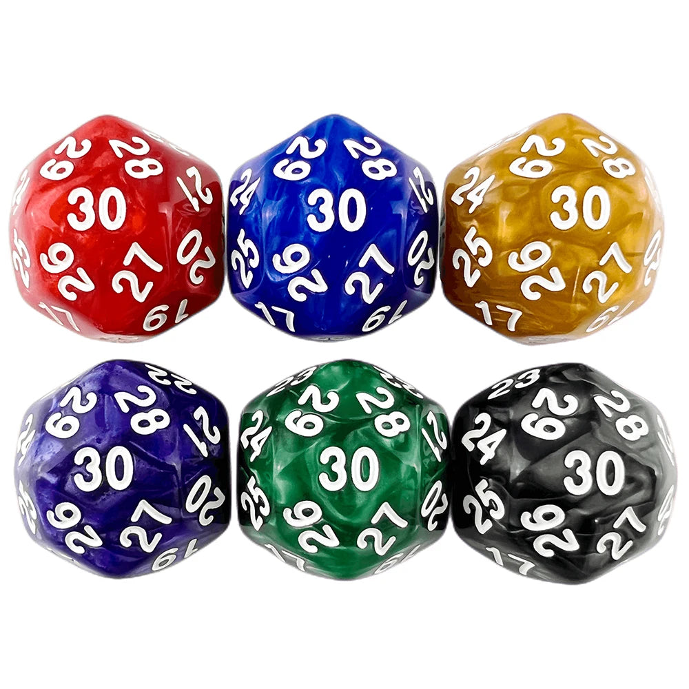 1Pc Multi Sided Acrylic Dice Table Polyhedral D30 Novelty Board Game for Club Pub Part Tabletop Games