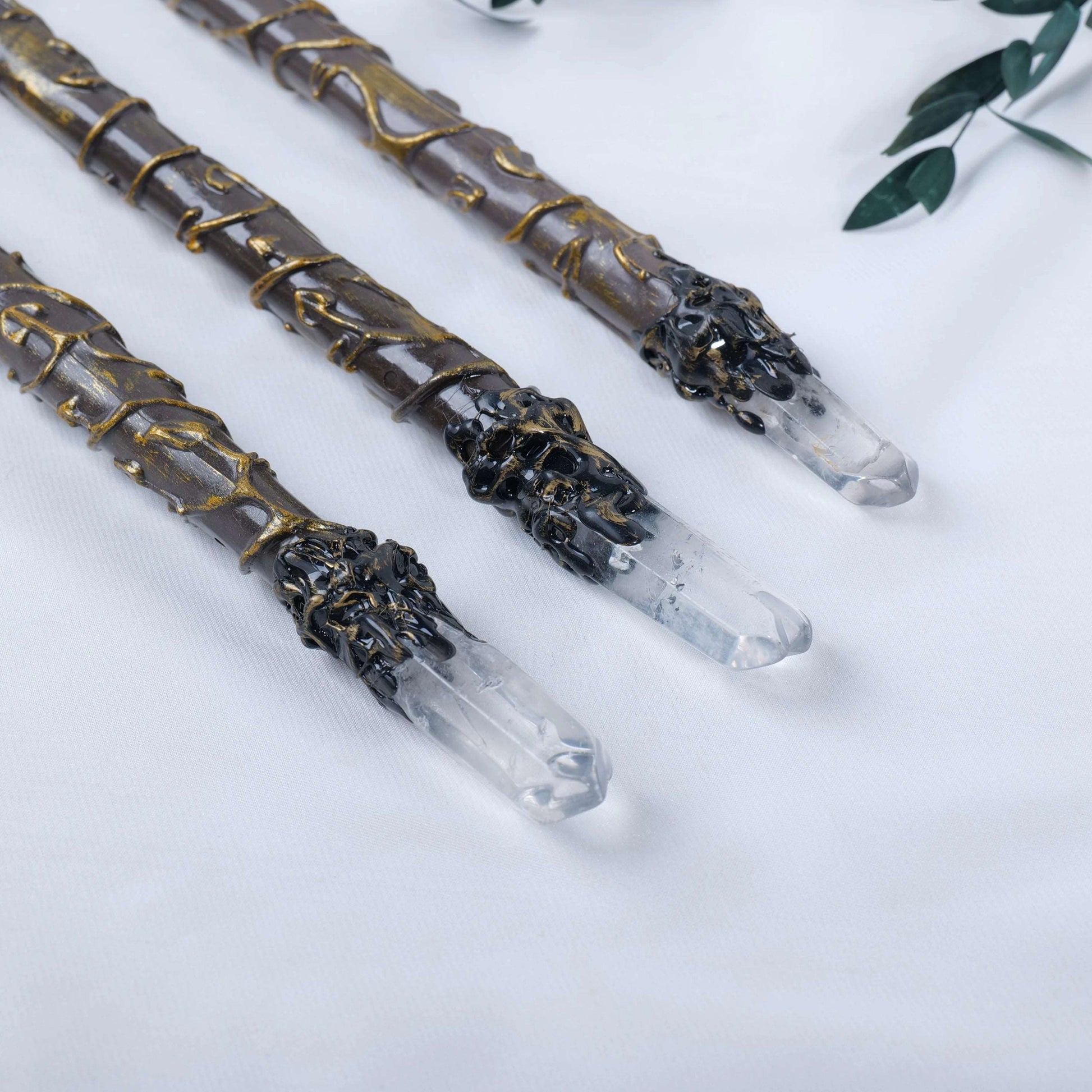 1PC Natural Clear quartz Crystal Point Witch Wand Crystal Scepter Magic Wand Spirit Healing Gemstone Energy