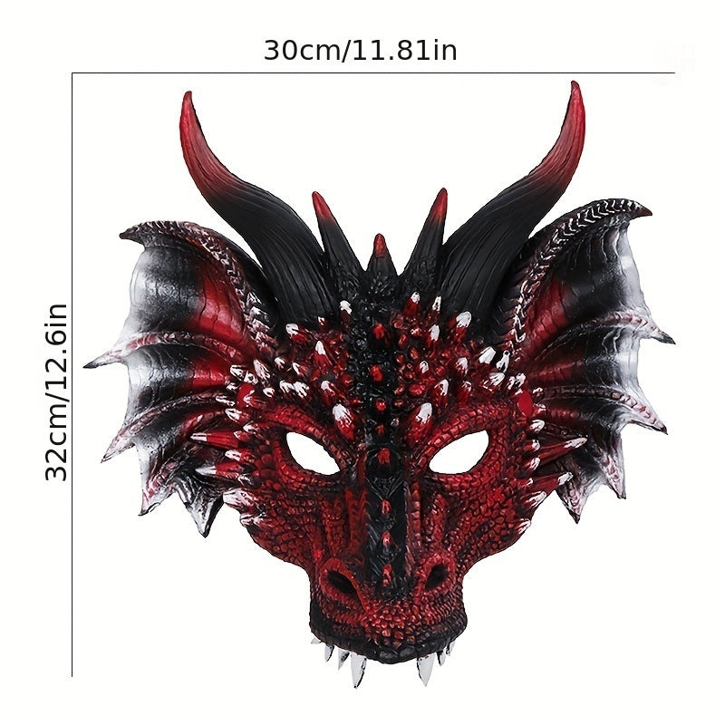 1pc Party Masquerade Cosplay Dragon Mask Halloween Easter Performance Props Mask PU Material Mask