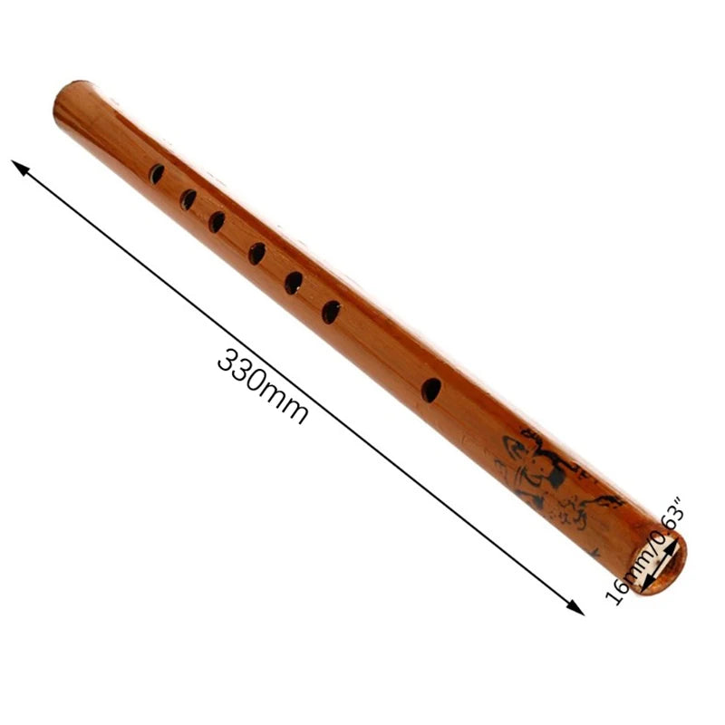 1Pc Wooden Traditional 6 Hole Bamboo Flute Clarinet Student Musical Instrument Wood Color