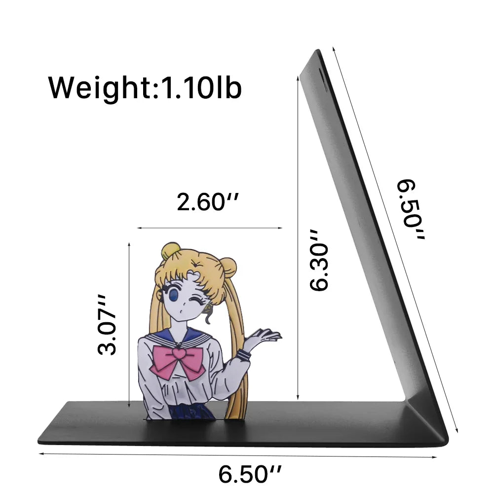 1PCS Moon Bookend Anime Cartoon Girl Kawaii Table Decoration Book Support Office Book Holder for Fans Student Worker