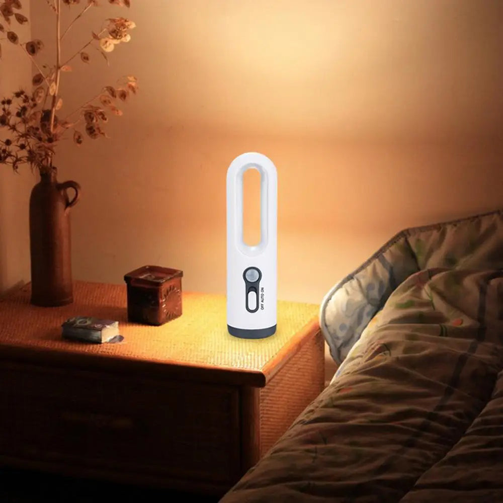 2-in-1 Portable LED Motion Sensor Night Light Indoor Flashlight - Rechargeable