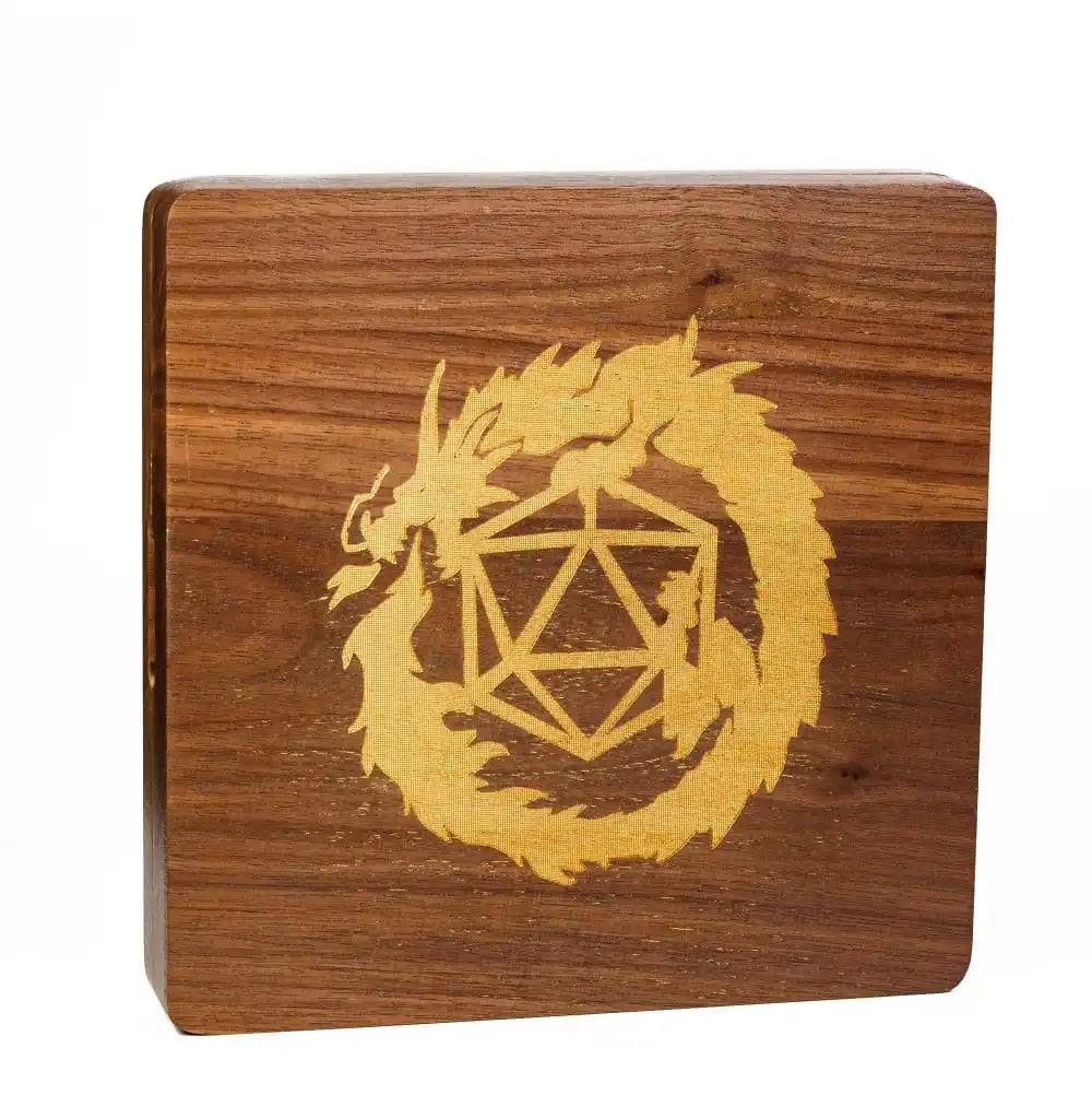 2 in 1 Wooden Dice Case & Dice Tray, High Quality New Square Bamboo Dice Holder for Dice Set, D&D, RPG, Tabletop Games