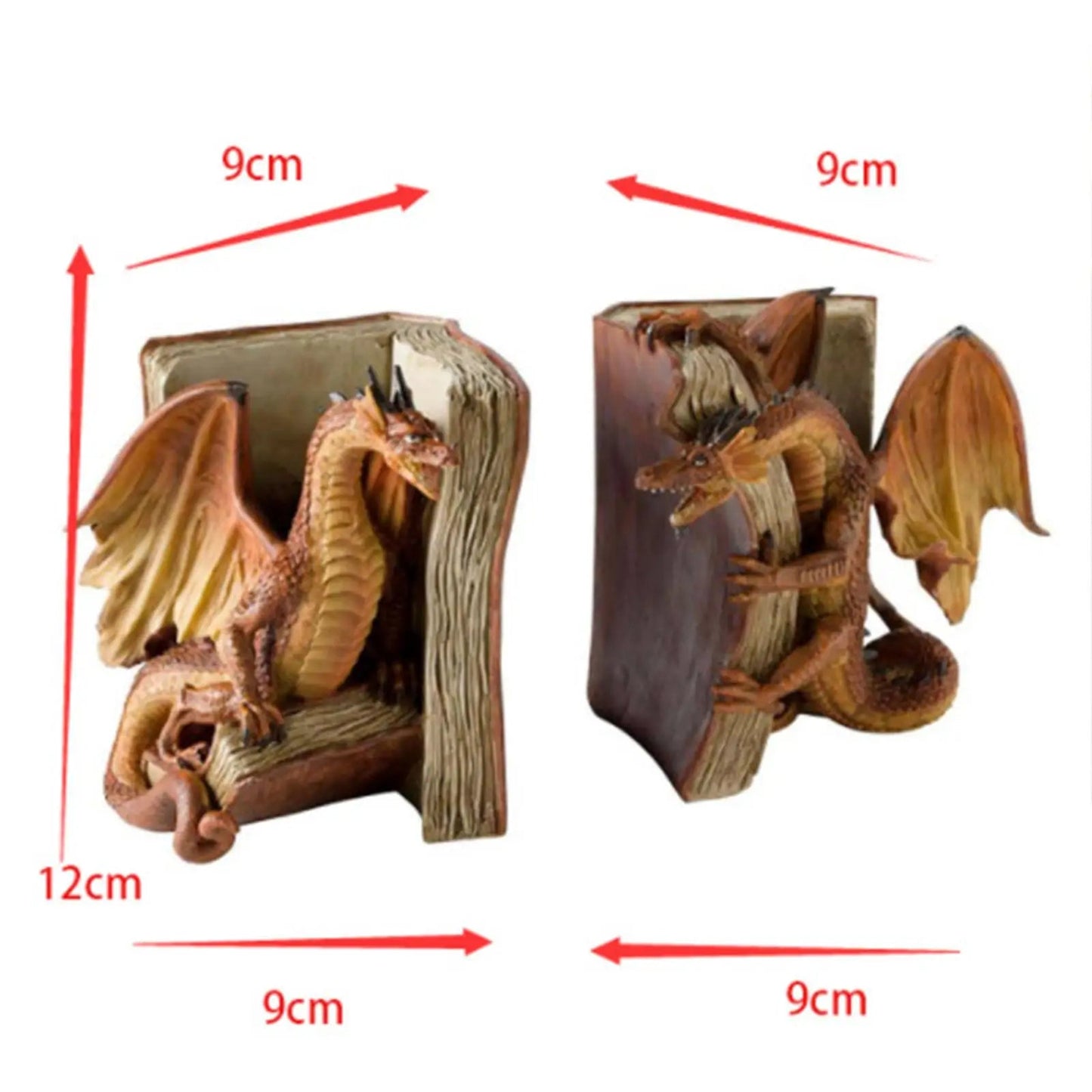 2 Pieces Dragon Decorative Bookends Bookshelf Decorations for Living Room