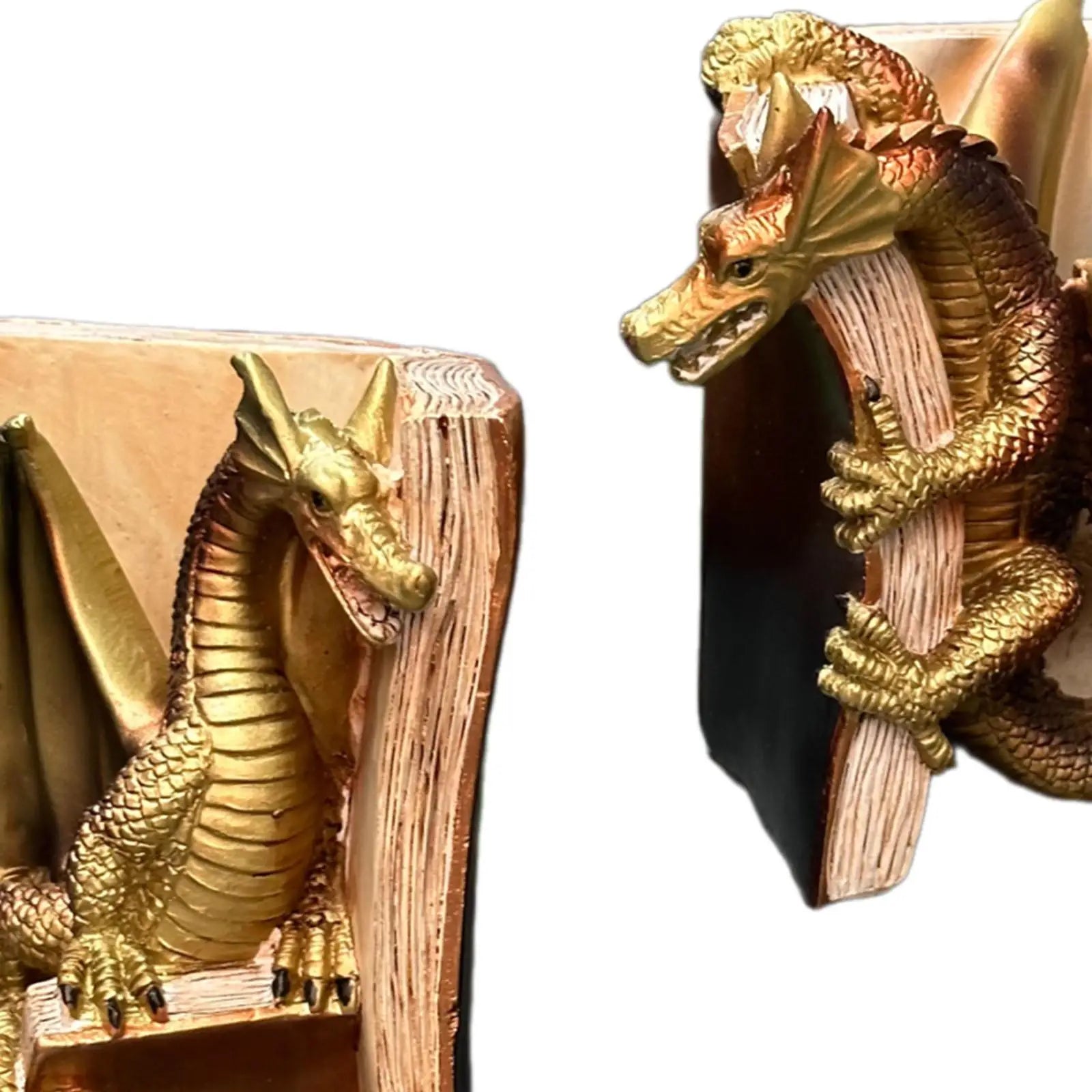 2 Pieces Dragon Decorative Bookends Bookshelf Decorations for Living Room