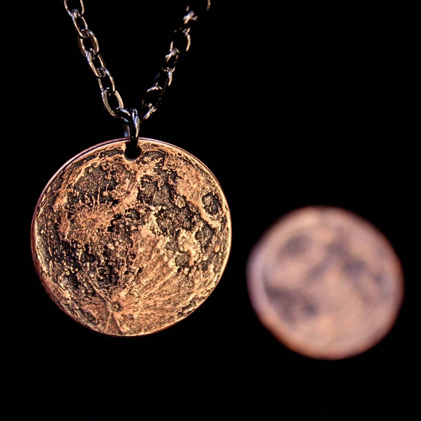 Blood Moon Copper Necklace - 1 in / 26 mm Pendant or Charm - Charm only