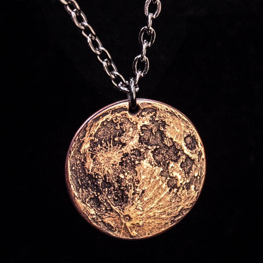 Blood Moon Copper Necklace - 1 in / 26 mm Pendant or Charm - Charm only