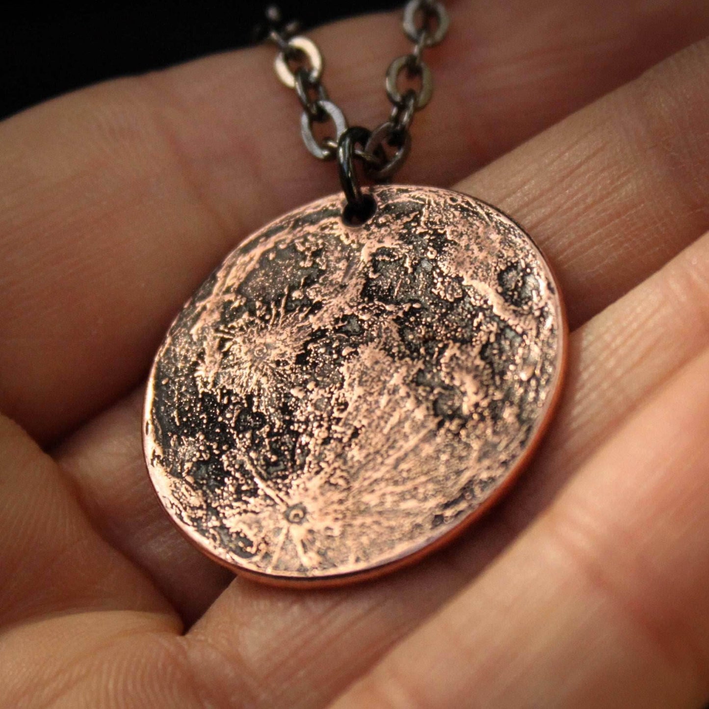Blood Moon Copper Necklace - 1 in / 26 mm Pendant or Charm - Charm only