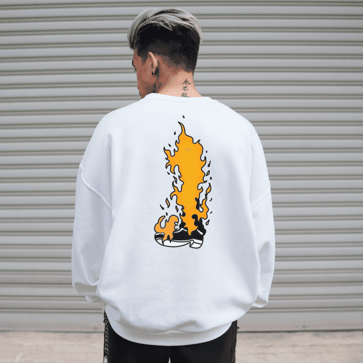 Black Leg Sanji Premium Embroidered Anime Crewneck Sweatshirt - Black / S