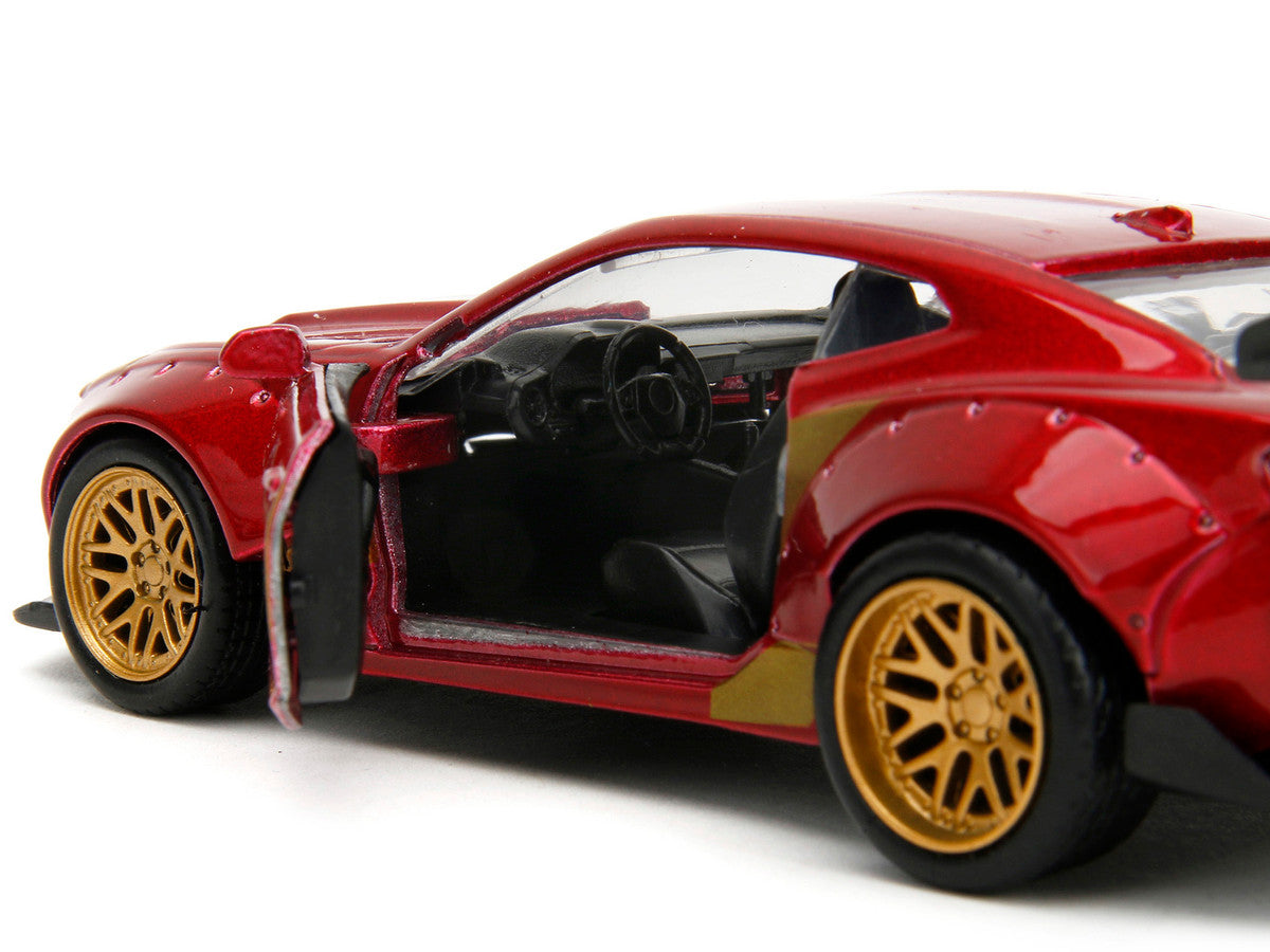 2016 Chevrolet Camaro Red Metallic and Gold and Iron Man Diecast Figure "The Avengers" "Hollywood Rides" Series 1/32 Diecast Model Car by Jada