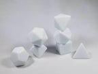 White Blank 7-Dice Set d4, d6, d8, d10, d12, d20 for Customization Ready DIY Bescon - 