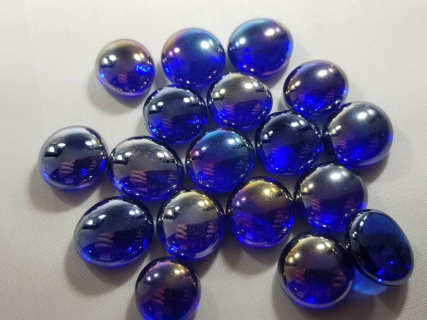 40+ Crystal Dk Blue Iridized Glass Gaming Stones Counters by Chessex - 