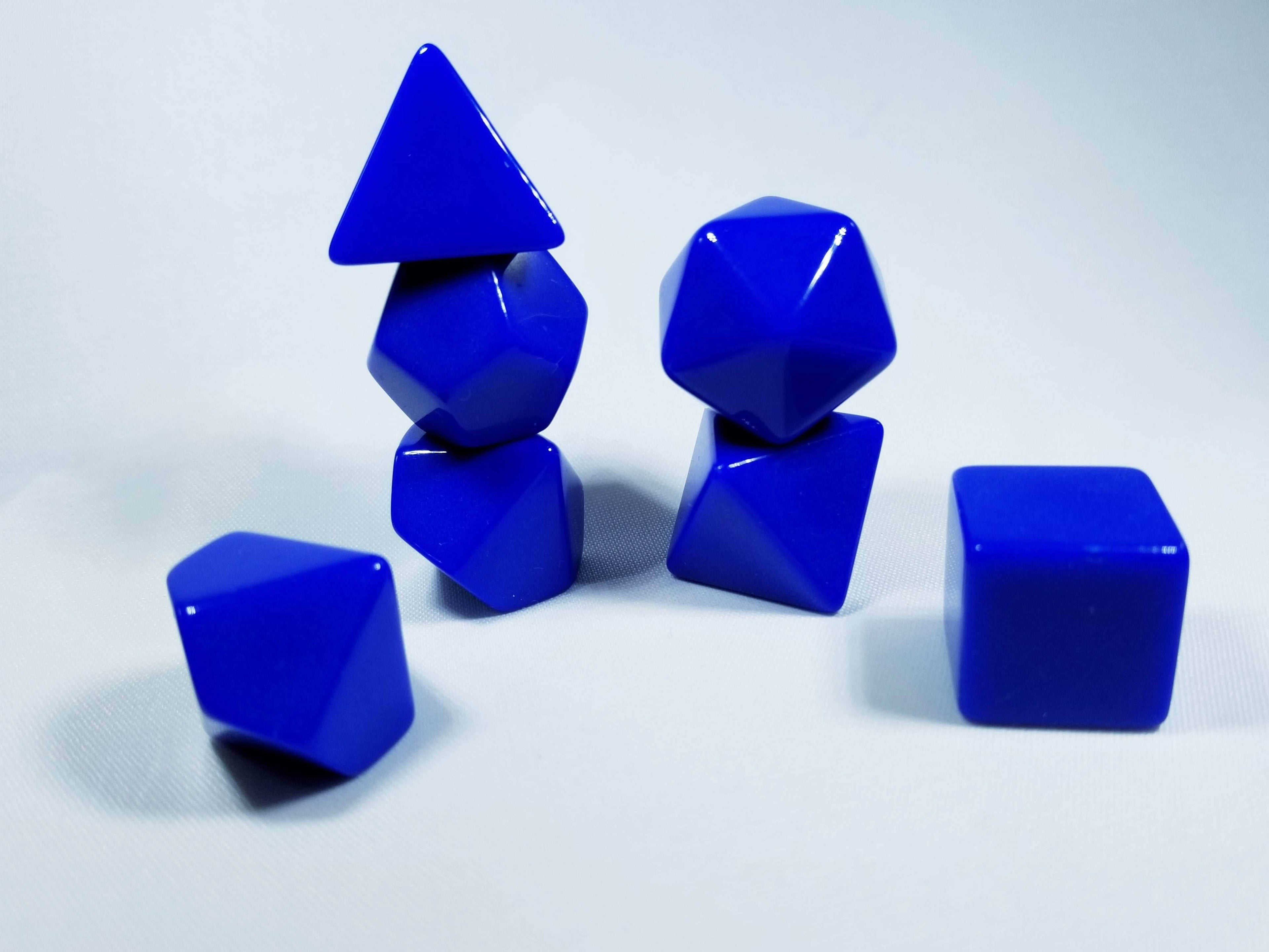 Blue Blank 7-Dice Set d4, d6, d8, d10, d12, d20 for Customization Ready DIY Bescon - 