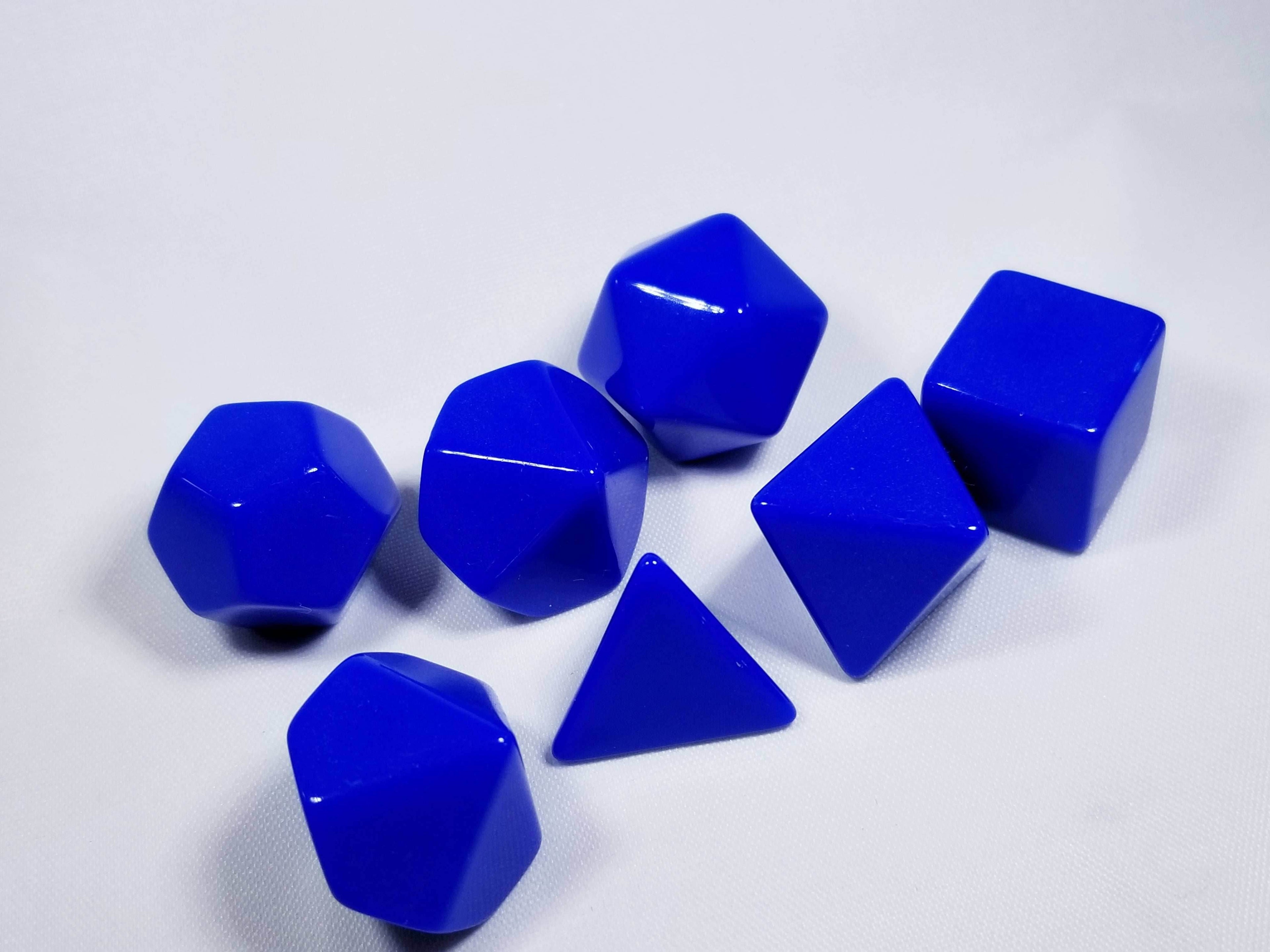 Blue Blank 7-Dice Set d4, d6, d8, d10, d12, d20 for Customization Ready DIY Bescon - 