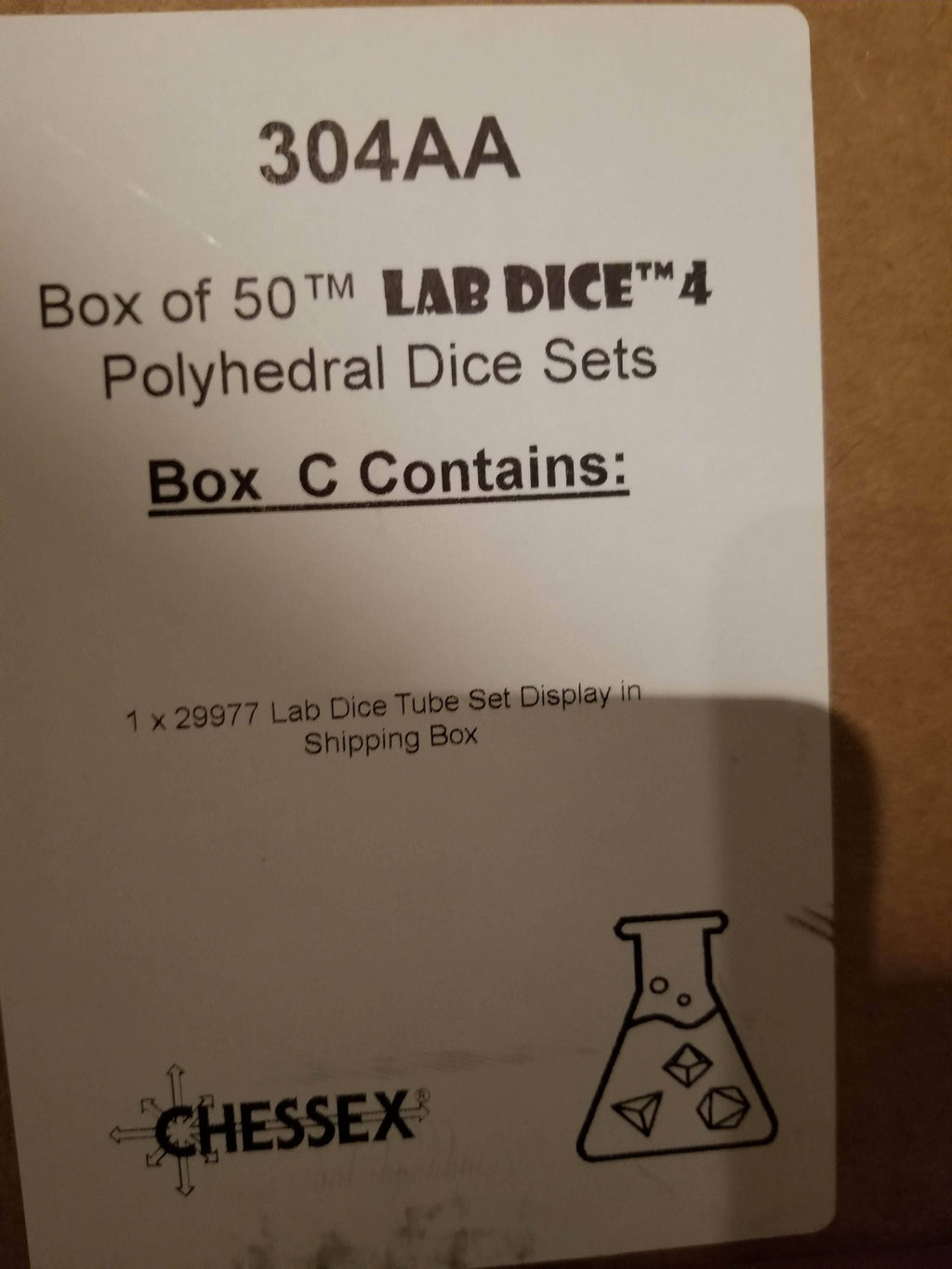29977 Lab Dice Tube Display - 