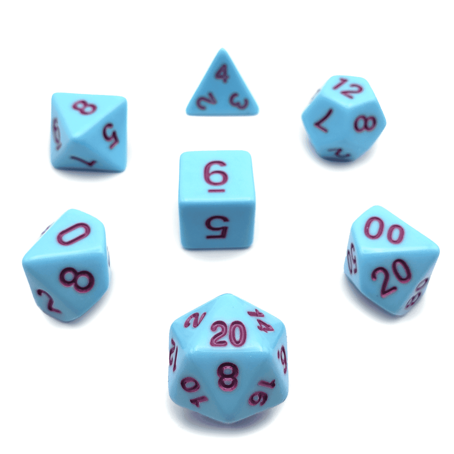 Bluebird - 7 Piece DnD Dice Set | Acrylic RPG Gaming Dice - 